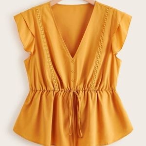 Plus Size burnt yellow top